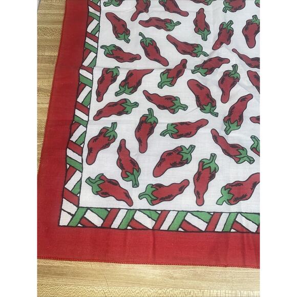 CHILI PEPPERS Print Western Southwest Biker Bandana Handkerchief 20” Square USA - Picture 5 of 6